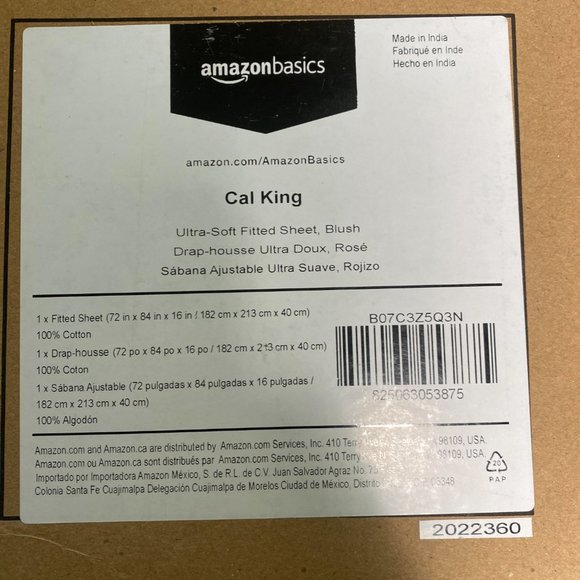 Amazon Basics Cal King Ultra-Soft Fitted Sheet, Blush Baby Pink - Picture 2 of 2